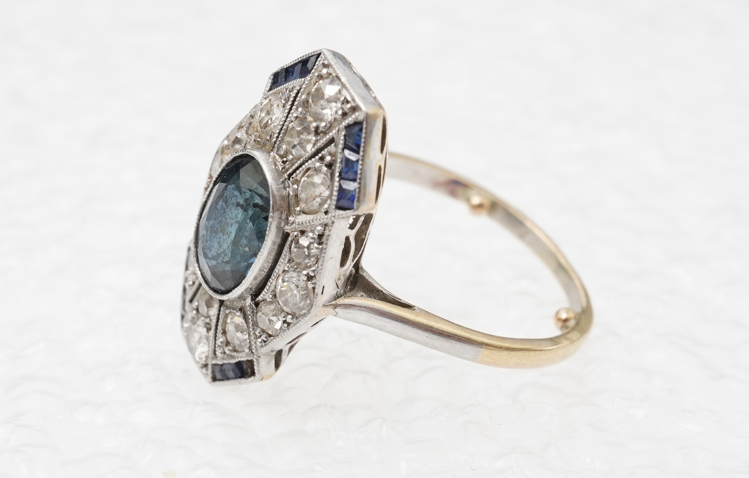 A sapphire and diamond ring